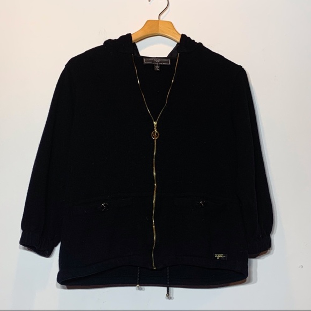 EUC St John Sport Black Zip Front Jacket Size P